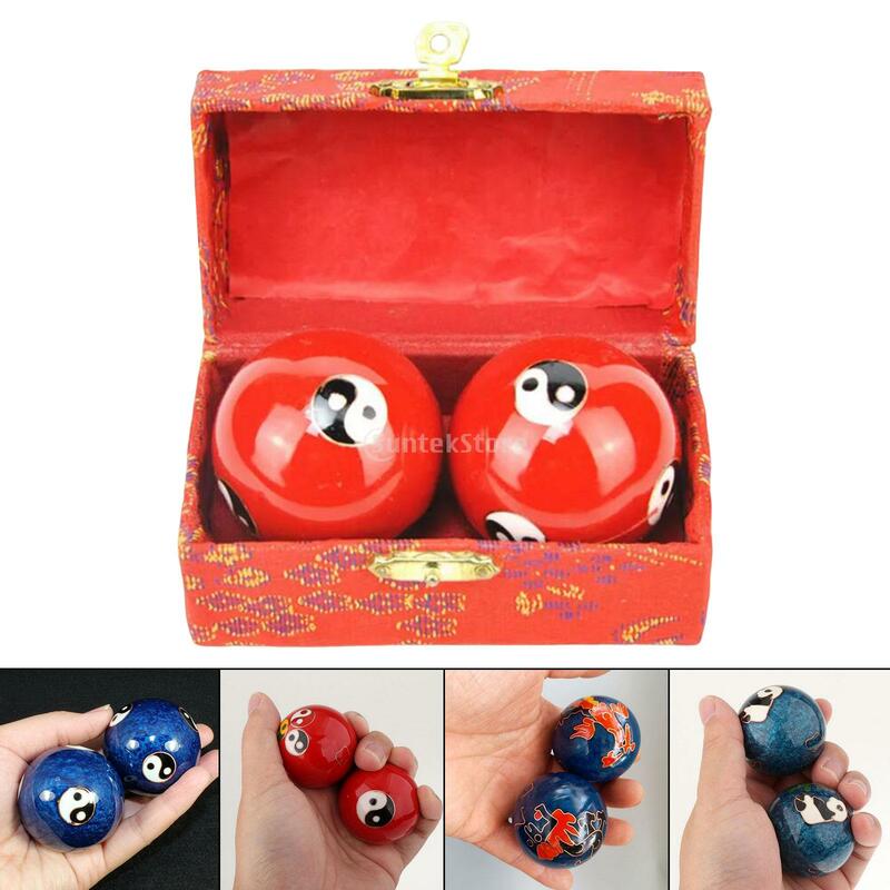 2 sztuki chińskich piłek do Baoding z seniorami do ćwiczeń na palcach masażer do Baoding Balls relaksuje