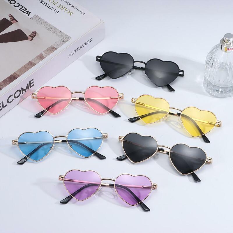 Gafas de sol polarizadas con marco de Metal para niñas, gafas de sol con forma de corazón para niños, 5 a 10 años