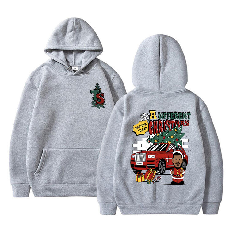 Rapper Bryson Tiller A Different Christmas Print Hoodie Men Women Hip Hop Fashion Oversized Sweatshirts Male Funny Meme Hoodies
