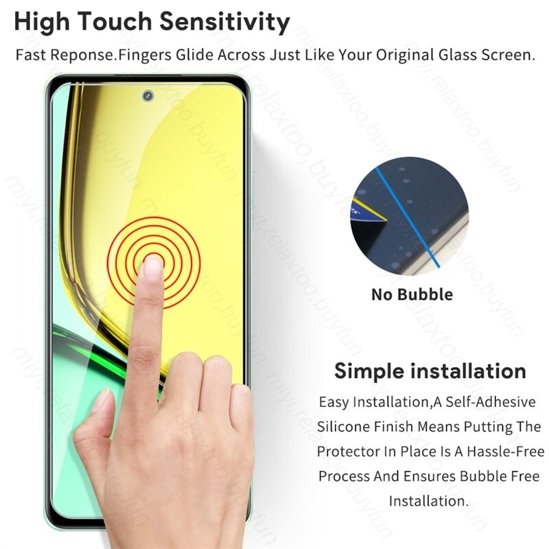 Realmi C67 4G Glass 4 In 1 Camera Lens Protective Glass For Realme C67 C 67 67C 4G RMX3890 6.72" HD Screen Protector Cover Film