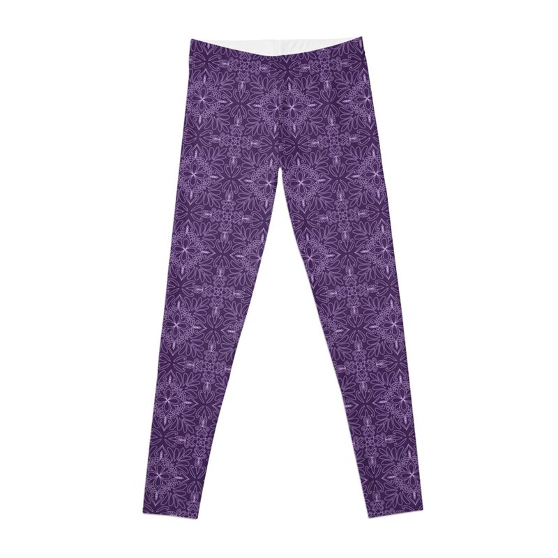 Legging wanita pola Mandala ungu, Legging untuk pakaian aktif