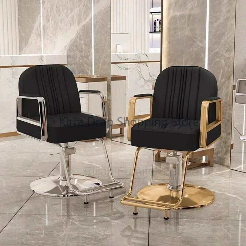 Spinning Luxury Makeup Barber Chairs Pedicure Recliner Hydraulic Barber Chairs Cosmetic Cadeira Barbeiro Salon Furniture YX50BC