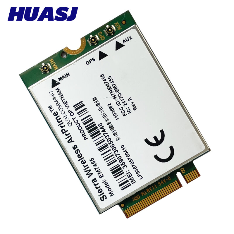 Huasj WWAN Sierra 무선 EM7455 1103582 FDD/TDD LTE Cat6 NGFF M.2 4G 모듈, 노트북 및 4G 라우터용 4G 카드 300Mbps