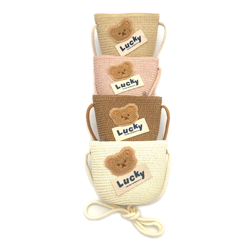 Lucky Baby Bear Woven Bag, A Mini Bag That Can Be Used To Carry Change Across The Body, A Good Item For Children To Travel With