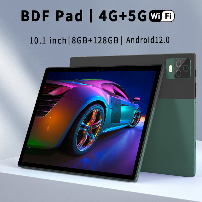 Global Firmware Android 12 Tablet, Rede 4G LTE, Telefone Bluetooth, WiFi, GPS, 10.1 ", 8GB RAM, 128GB ROM, 1280x800 HD