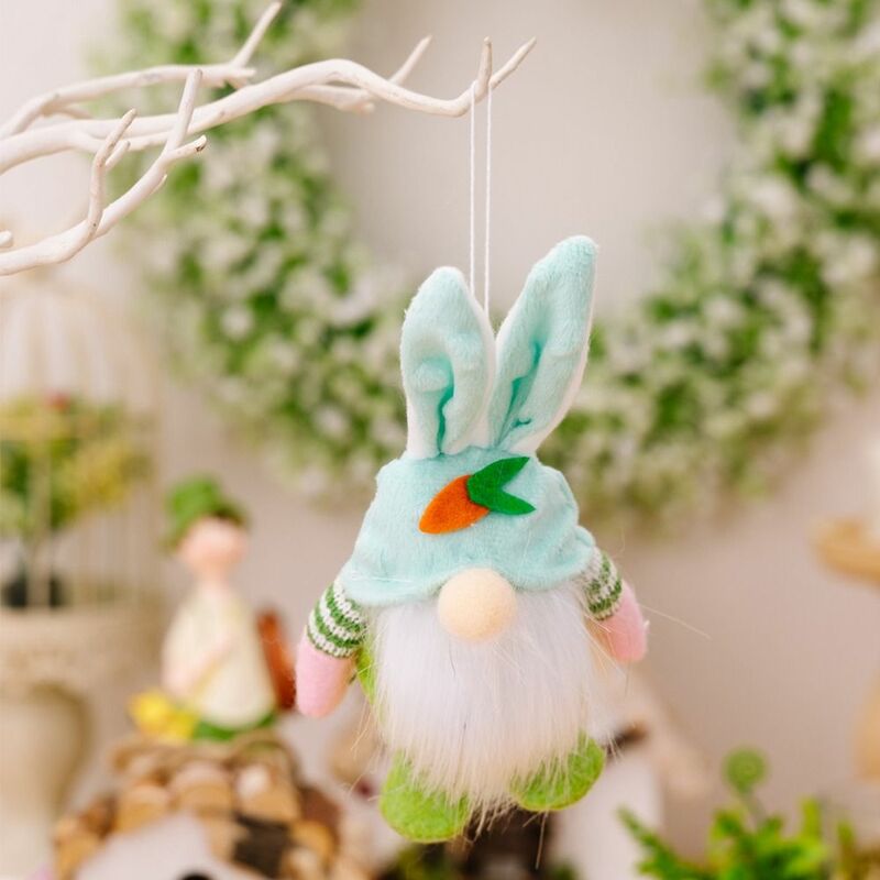 Muñeco de conejo de Gnomo sin rostro para decoración del hogar, muñeco colgante de elfo, conejo de peluche, adornos colgantes de Pascua, regalos
