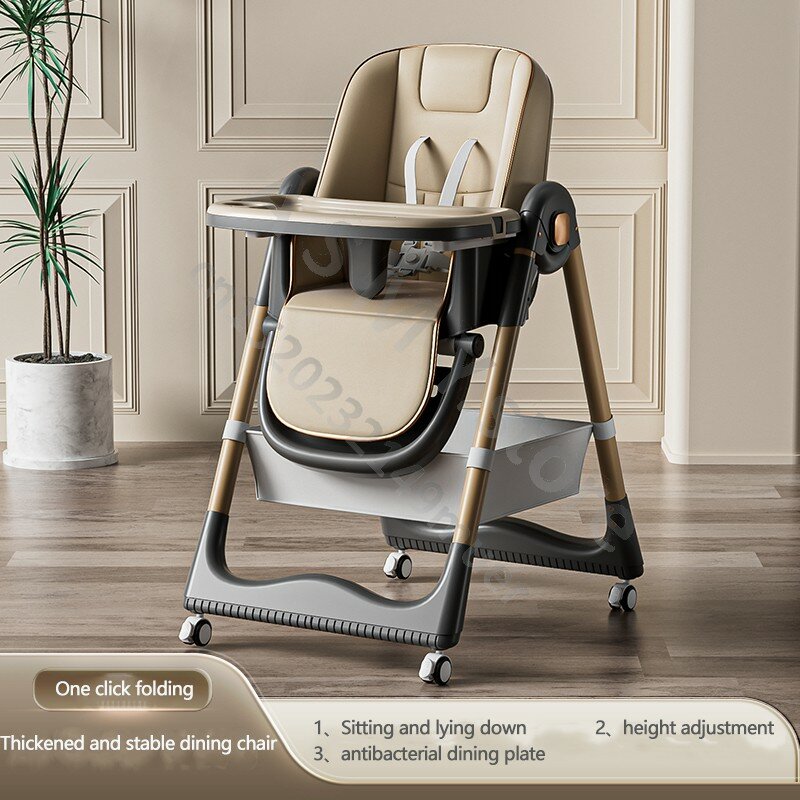 Kursi makan bayi tinggi, kursi makan bayi dapat dilipat multifungsi, kursi makan nyaman untuk bayi