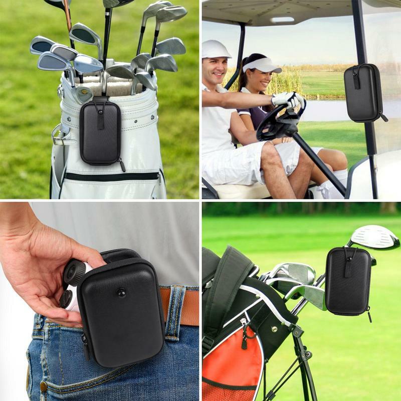 Golf Range Finder Carrying Case Zippered Strong Magnetic Rangefinder Case Portable Carrying Bag With Removable Carabiner Holds