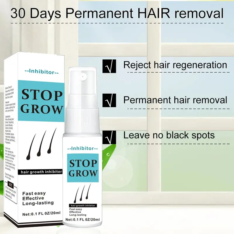 Removedor de pelo permanente en Spray, eliminador rápido de vello, axila, piernas, brazos, inhibición del crecimiento del vello, depilación, nutrición suave, belleza, cuidado corporal