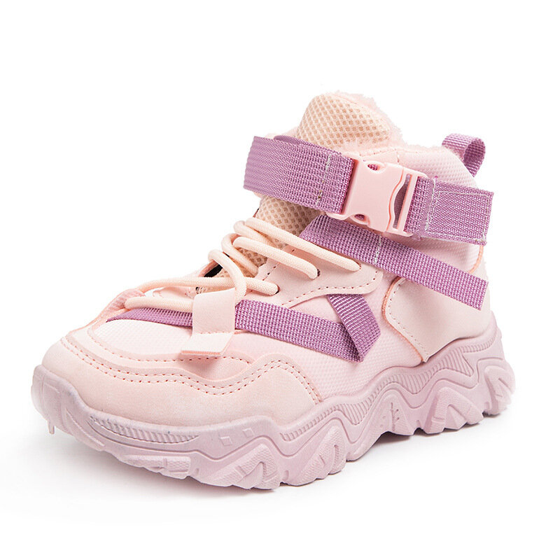 Girls' Sports Shoes Spring and Autumn New Single-Layer Ankle Boots Breathable Casual Children Medium and Big Children's Two Cott