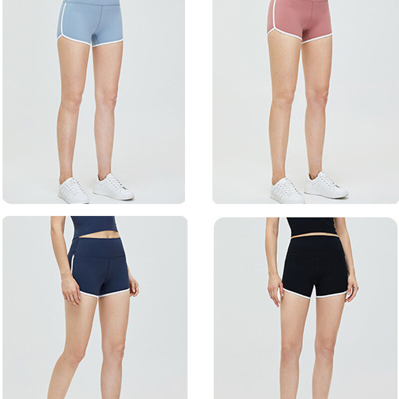 KAKA-pantalones cortos deportivos de LICRA para mujer, Shorts sin costuras de cintura alta, realce de cadera, para correr, Yoga y gimnasio