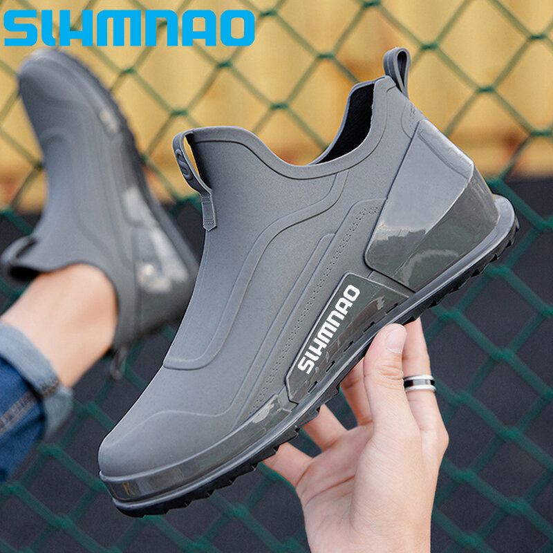 Men's Fishing Rubber Shoes, Outdoor Sports Shoes, Car Washing, Anti Slip Work, Wear-resistant Rubber Rain Boots, Summer