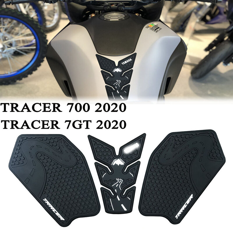 Para tracer700 tracer 700 tracer 7 gt MT-07 2020 2021 motocicleta antiderrapante lado do tanque de combustível adesivos almofada à prova dwaterproof água adesivo de borracha