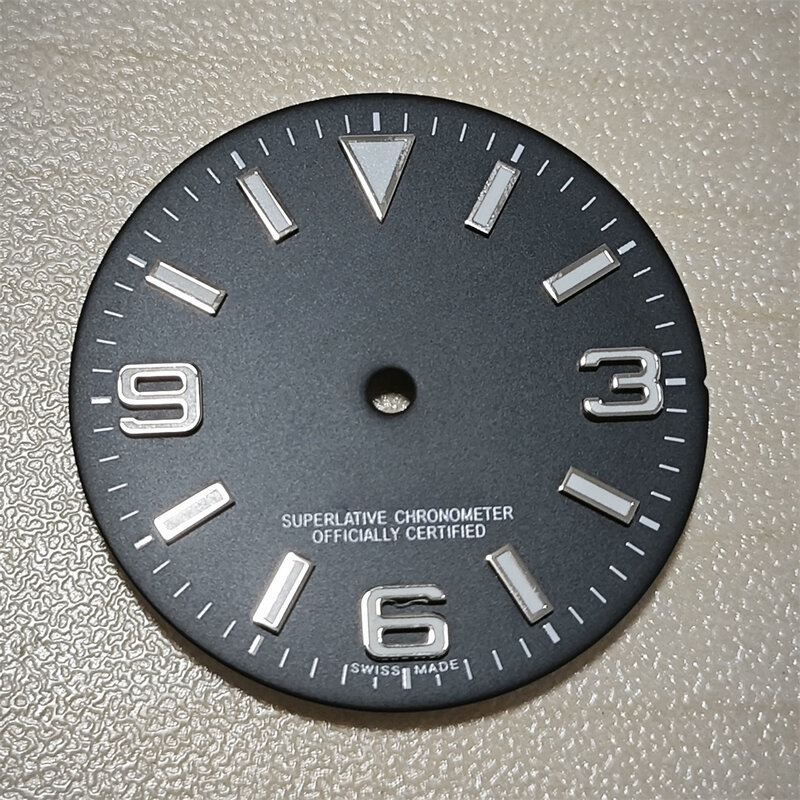 男性用の発光アクセサリー,改造した時計の付属品,青,nh35,nh36,4r,7sムーブメント,369ネイル,28.5mm