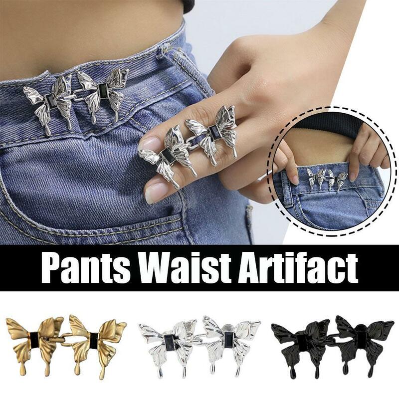 Adjustable Waist Tighting Pin Women Alloy Brooch Buckles Vintage Detachable Jean Button Pants Jeans Waist Button Pins Pin C A4I8