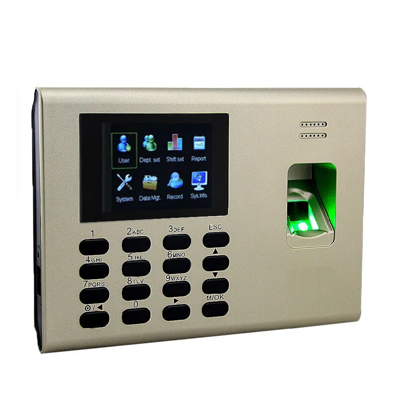 USB TCP/IP Time Recorder Machine, Cartão RFID, Reconhecimento de impressões digitais, Time Recorder, Sistema Linux, Construído em bateria, K40
