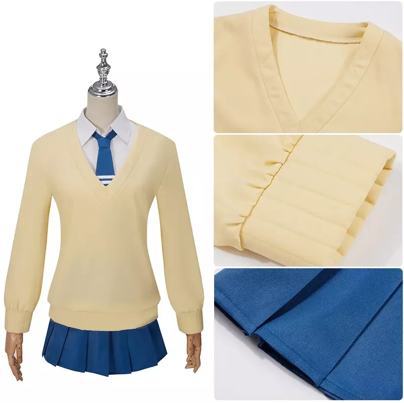 Anime Mieruko chan Yotsuya Miko costumi Cosplay donne adulte JK uniforme per ragazza giacca camicetta gonna a pieghe papillon Halloween