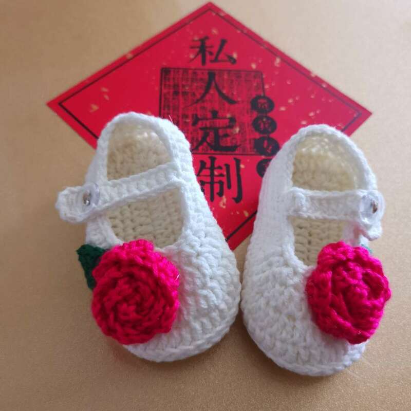 Zapatos de princesa para bebé, zapatos de regalo para bebé, zapatos de algodón tejidos a mano, nuevos