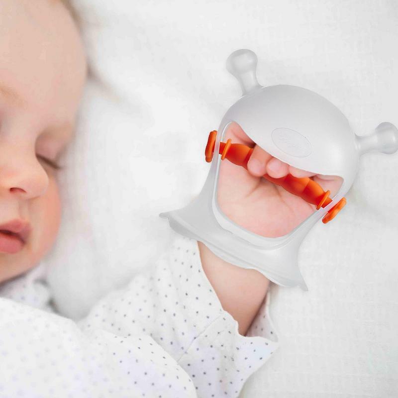 Mordedor de silicona con forma de seta para bebé, mordedor de mano seguro, mordedor de muñeca, juguete de dentición