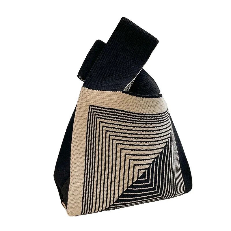 INS-Internet tas tangan selebriti untuk wanita, tas ember wol rajut gaya Jepang dan Korea, tas Tote kasual serbaguna