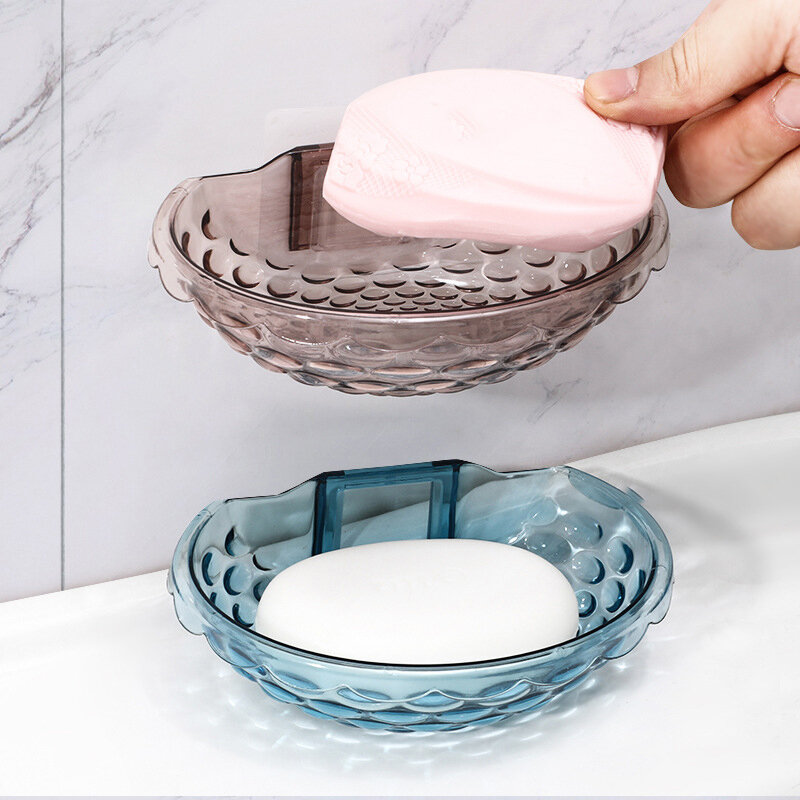 Soap Holder Soap Dishes Sponge Container With Wall Hook For Shower Kitchen Sink Adhesive No Drilling Bathroom Accessories