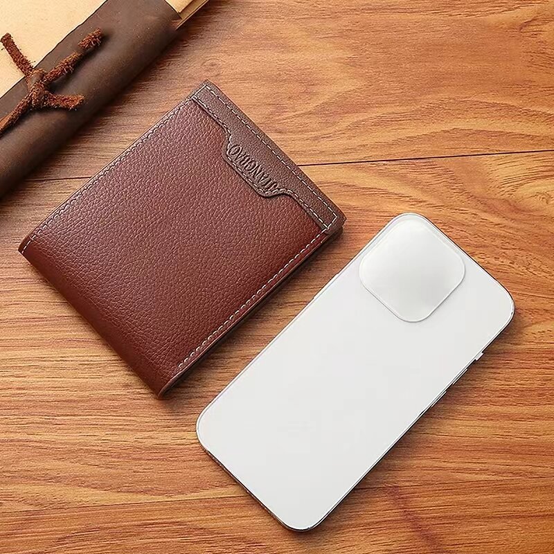 Vintage  Foldable Wallet For Men Minimalist Soft PU Leather Purse Credit Card Holder Money Change Pouch Man Birthday Gift