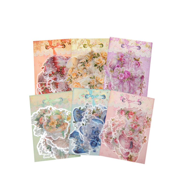 12 Pak/LOT bunga sore diisi dengan aroma seri penanda foto dekorasi album sticker PET