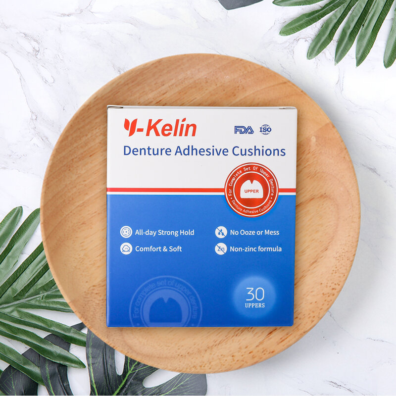 Y-Kelin Denture Adhesive Cushion ด้านบน120แผ่น (4แพ็ค)