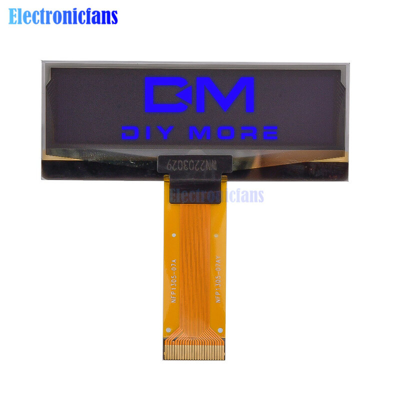 Modul Peraga OLED 24Pin 2.23 Inci SSD1305 Drive 128*32 Resolusi Tipe Plug-In Layar LCD Antarmuka SPI Putih Hijau Kuning Biru