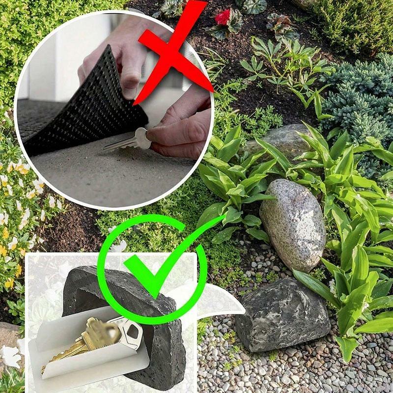 Key Holder Stone Secret Compartments Design Key Rock Hider Durable Safe Garden Ornaments Diversion Safes For Family Friends