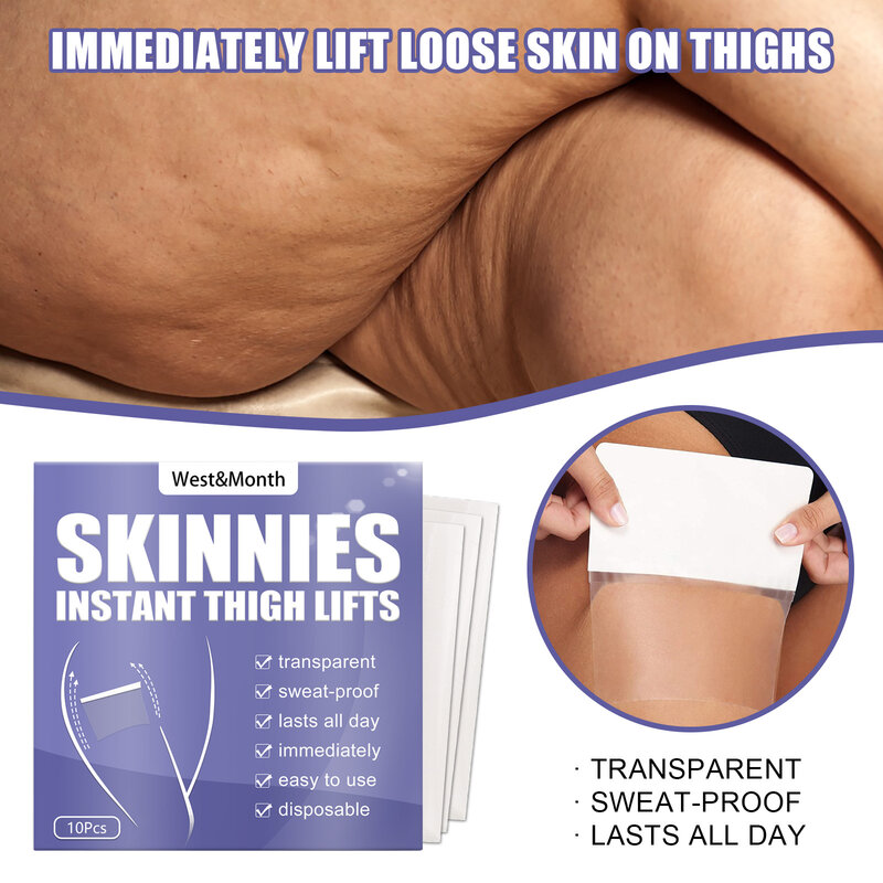 100Pcs Invisible Thin Leg Stickers Fast Lifting Thigh Line Wrinkle Flabby Sagging Skin Tightening Tape Instantly Firming Skin