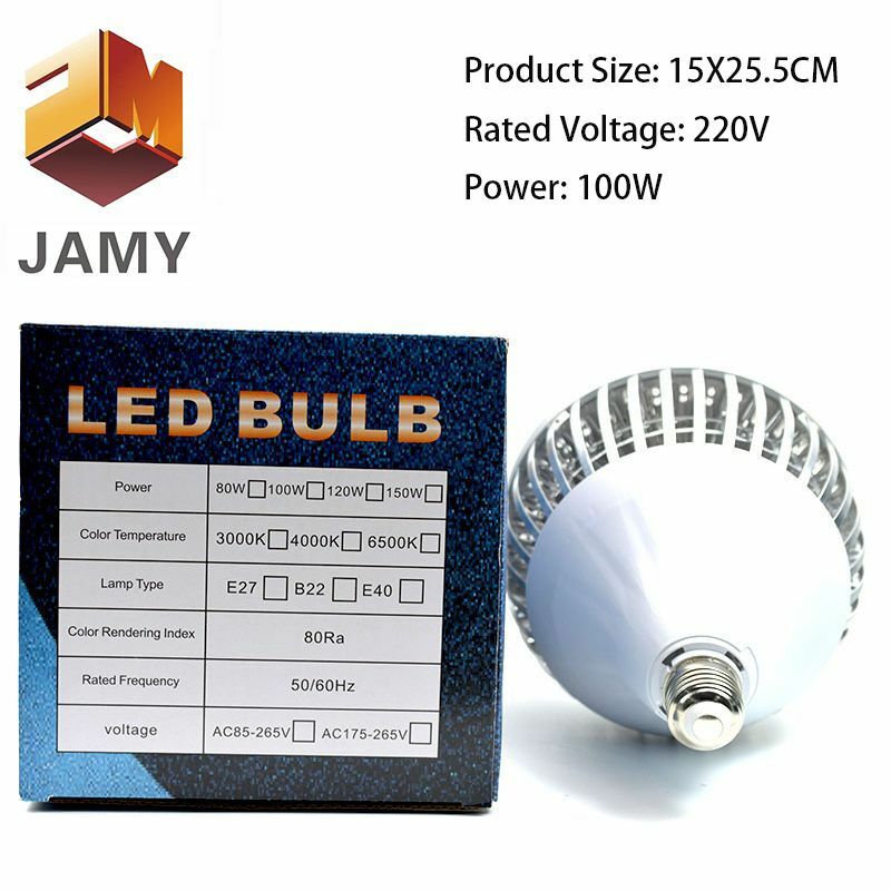 1PC 15x25.5cm Super Power E27 żarówka LED oprawa lampa garażowa 220V do domu oświetlenie 100W wysokiej jasności żarówki LT012