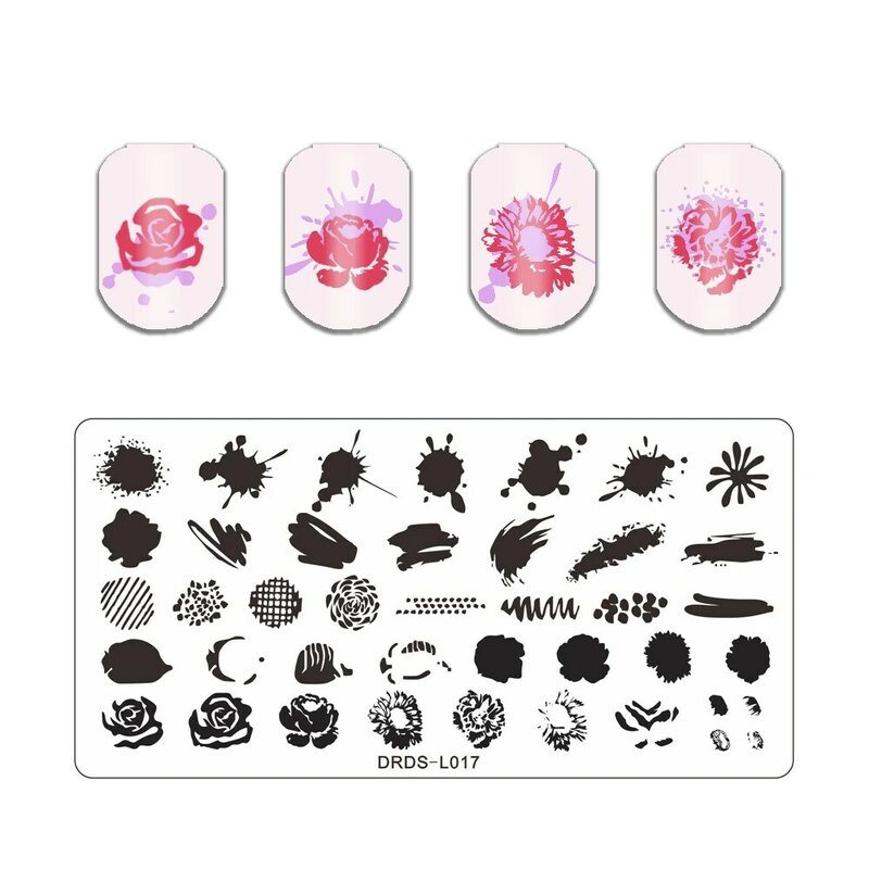 New Snake Skin Lines Nail Stamping Plates Heart Ring Nail Art Template Stencil Leaf Printing Plates Nail Stamp Manicure Tools