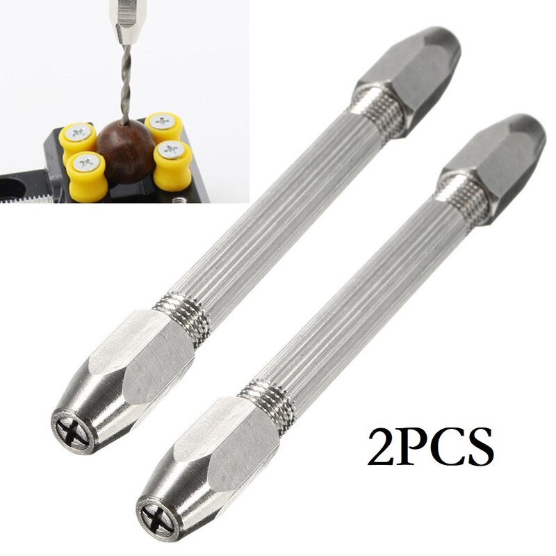 2 pezzi di strumenti per cavi con morsa esagonale trapano intrecciato manuale a doppia testa per riparazione orologio Punch Pin silenziatori Kit di riparazione Pin