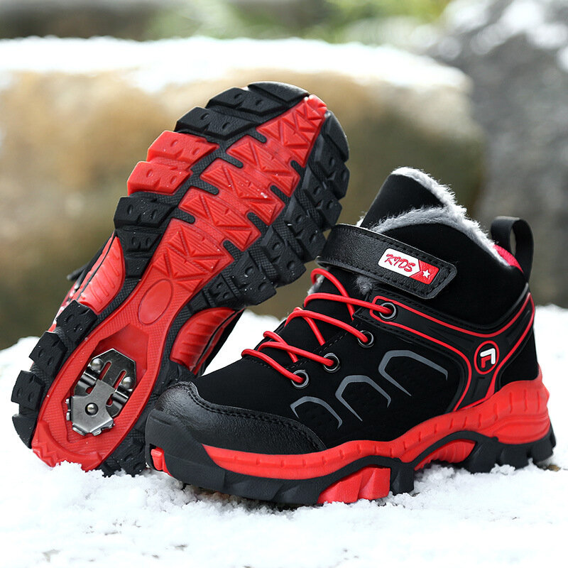 Sepatu bot salju anak laki-laki perempuan, sepatu bot olahraga Hiking luar ruangan modis Musim Dingin & musim gugur ukuran 29-40
