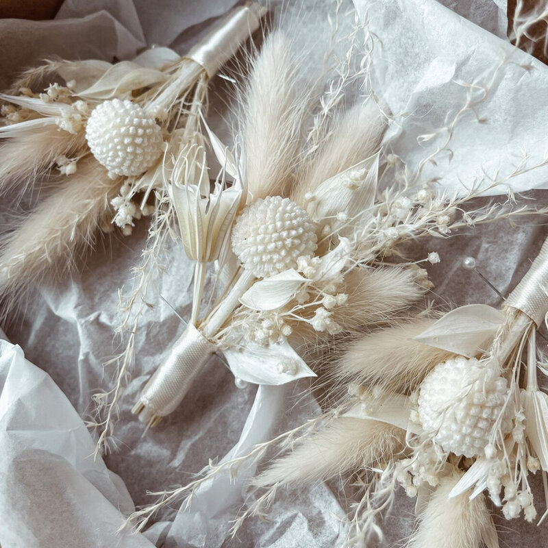 Bouquet de Mini Fleurs vaccées Naturelles Blanches, Hortensia, Décoration de Gâteau de Mariage, de ixd'Anniversaire Boho, 4 Pièces