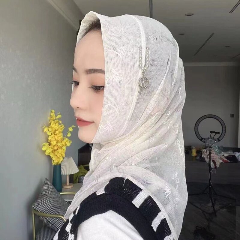 Thoáng Mát Ả Rập Mới Lạ Mùa Hè Bé Gái Bọc Hồi Giáo Đồng Bằng Hijab Khăn Choàng Cổ