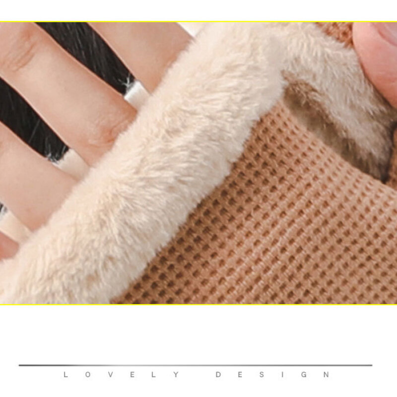 Kobiety zimowe utrzymują ciepłą elastyczność pluszowe nadgarstki półpalcowe rękawiczki śliczne urocze swety dojazdy modowe miękkie zagęszczone