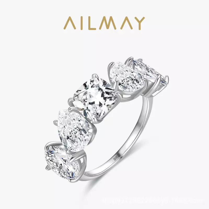 S925 Sterling Silver European and American Trendy Ring, Women's Personalized Luxury Simulation Diamond Ring Small and Versatile