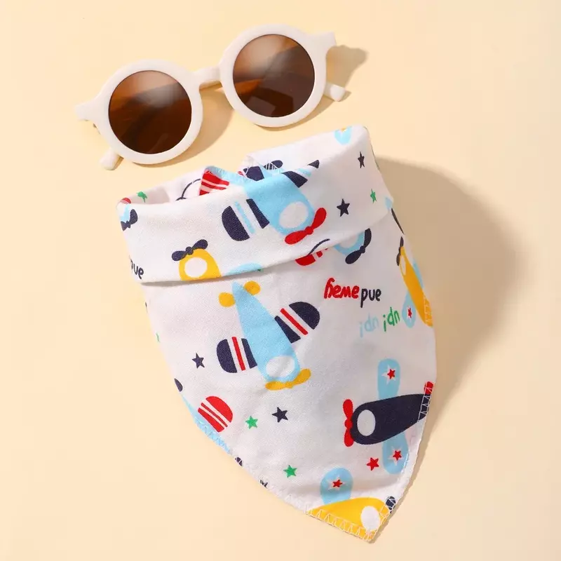 어린이용 귀여운 턱받이 선글라스 세트, 신생아 반다나, 야외 자외선 차단 안경, 아기 수유 잠옷 턱받이, 패션 액세서리 선물