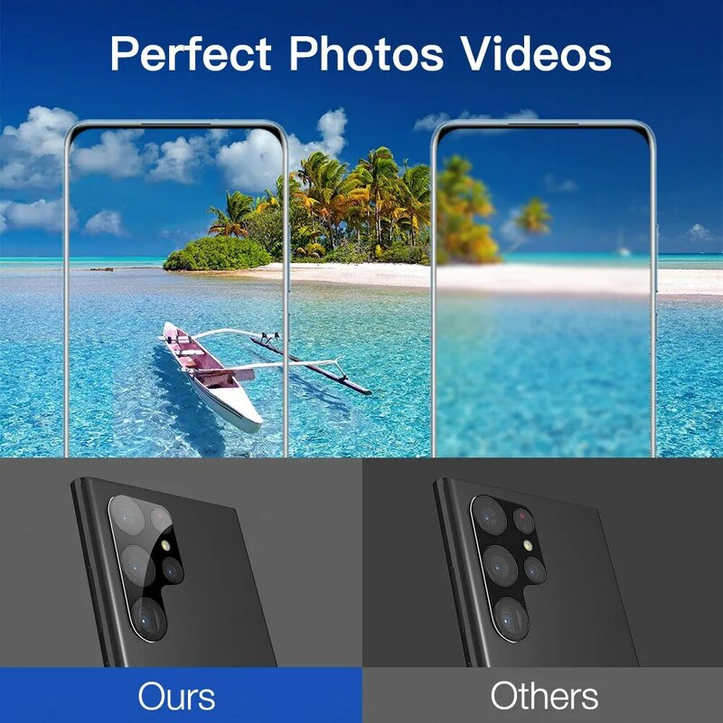 Protezione dell'obiettivo della fotocamera per Samsung Galaxy S24 S23 S22 S21 Ultra Plus FE accessori per la protezione della copertura in vetro temperato della fotocamera posteriore