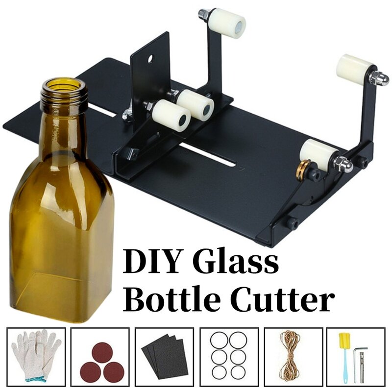 Pemotong botol kaca Stainless Steel, 11/19 buah Kit pemotong kaca DIY dengan sarung tangan keselamatan/Aksesori mesin pemotong patung kaca