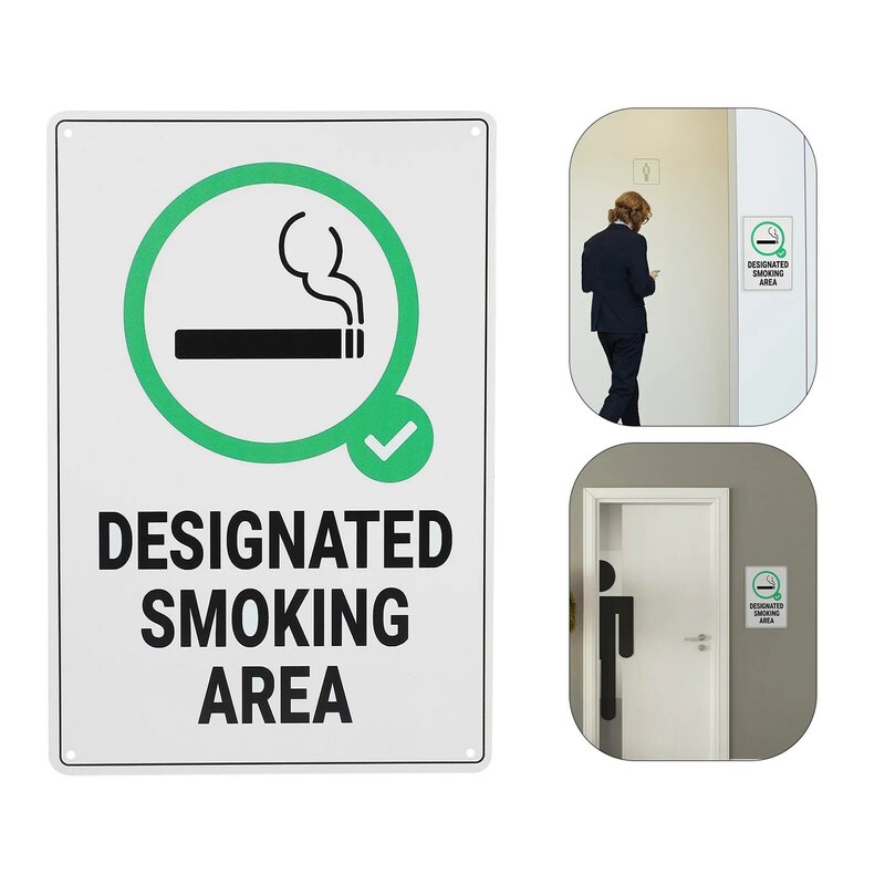 Smoking Area Indicator Hanging Creative Signs Iron Smoking Area Wall Plate Board Indicator for Home