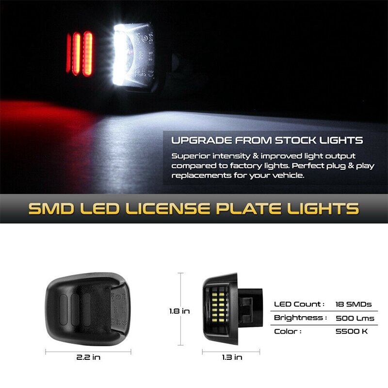 Car LED License Plate Lights Rear Light Waterproof Taillamp for Nissan Navara D40 Frontier Titan 2007-2016