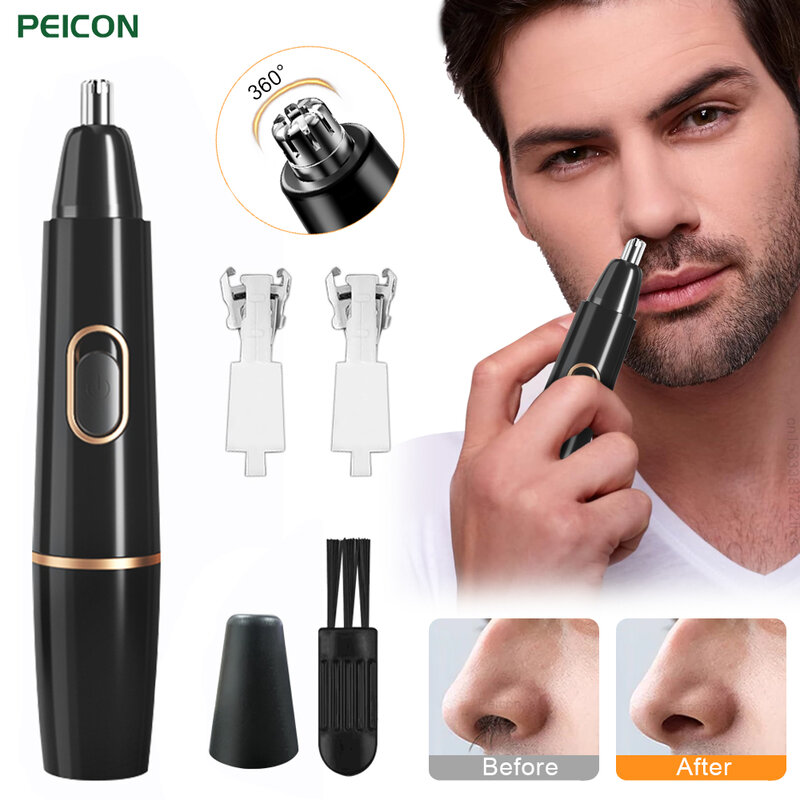 Nose Hair Trimmer Portable Electric Face Ear Hair Clean Trimmer for Men Women Washable Waterproof Nose Hair Removal Shaver