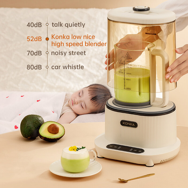 KONKA New High Speed Blender 1.4L Powerful Low Noise Smoothie Food Processor for home use Safe Protection Smart Mixer For Wholes