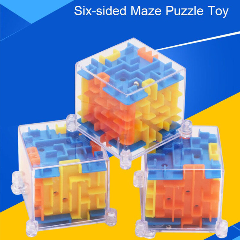 1個3D迷路マジックキューブのおもちゃ子供のギフト6両面脳開発教育おもちゃの迷路ボールのおもちゃ魔法の迷路ボールゲーム