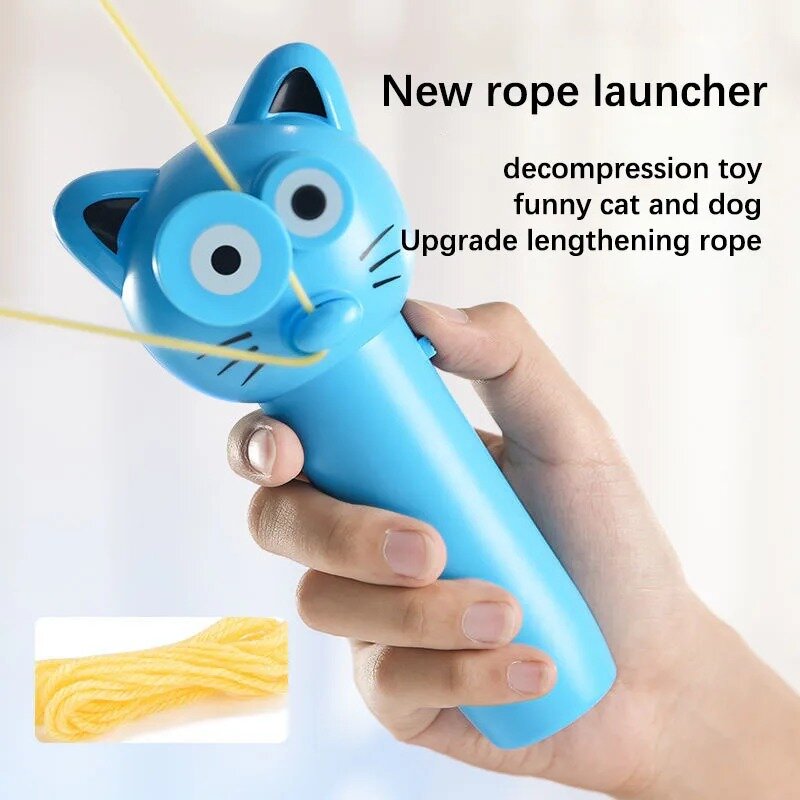 Electric Teases Cat Rope Transmitter  Propeller Fun String Launcher Controller  Flying Decompresses Toy Kids Gifts