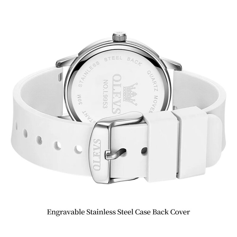 OLEVS-relojes deportivos de marca para mujer, pulsera de cuarzo con correa de silicona, a la moda