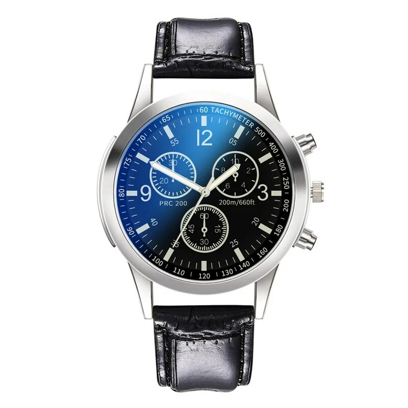 Luxury Watches Quartz Watch Fashion Six-Pin Round Dial Male Clock Watch Leather Band Bracele Watch For Male Reloj